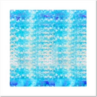Abstract Cyan Tie-Dye Posters and Art